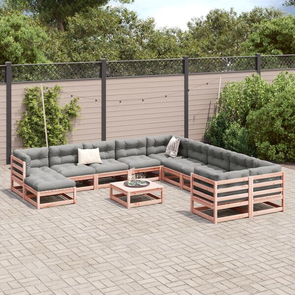 vidaXL Salon de jardin 12 pcs bois massif sapin de douglas