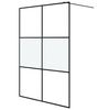 vidaXL Paroi de douche Noir 140x195 cm Verre ESG demi-d&eacute;poli