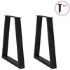 vidaXL Pieds de table &agrave; manger en V 2 pi&egrave;ces Noir 50x(72-73,3) cm Acier