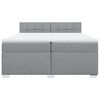 vidaXL Sommier &agrave; lattes de lit avec matelas Gris clair 200x200cm Tissu