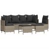 vidaXL Salon de jardin 5 pcs avec coussins gris clair r&eacute;sine tress&eacute;e
