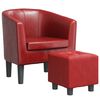 vidaXL Fauteuil avec repose-pied rouge bordeaux similicuir