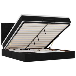 VidaXL Cadre de lit ottoman avec matelas noir 180x200 cm tissu