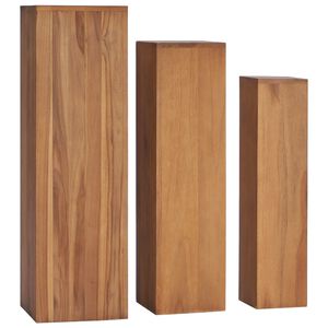 vidaXL Ensemble de supports de plantes 3 pcs Bois de teck solide