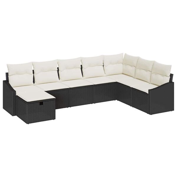 vidaXL Ensemble de canap&eacute; de jardin 8 pcs Noir 55 x 62 x 69 cm