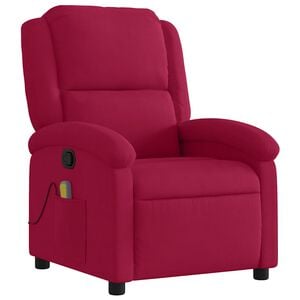 vidaXL Fauteuil de massage inclinable rouge bordeaux velours