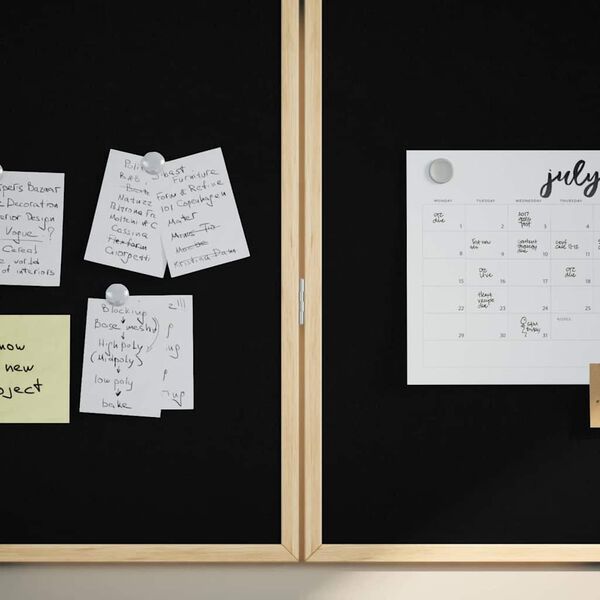 vidaXL Tableau noir Noir 80 x 1.4 x 80 cm Bois massif en pin