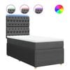 vidaXL Sommier &agrave; lattes de lit avec matelas Gris fonc&eacute; 100x200cm Tissu