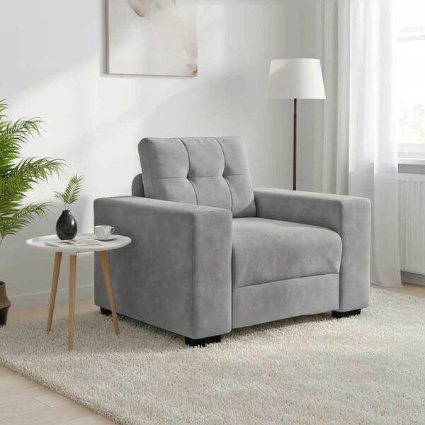 vidaXL Fauteuil Gris clair 60 cm Velours