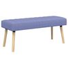 vidaXL Banc capitonn&eacute; canal Bleu denim 110 x 40 x 46 cm Tissu