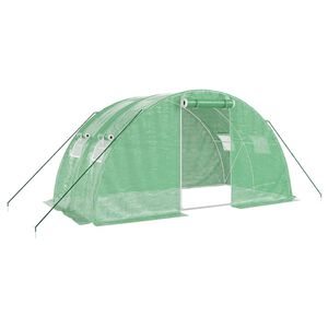 vidaXL Serre avec cadre en acier vert 8 m&sup2; 4x2x2 m