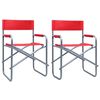 vidaXL Chaises de metteur en sc&egrave;ne lot de 2 Acier Rouge