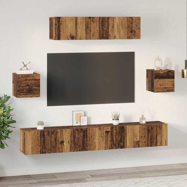 vidaXL Ensemble meuble TV 7 pcs Bois Ancien Bois d'ing&eacute;nierie