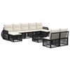 vidaXL Ensemble de canap&eacute; de jardin 10 pc Noir et blanc cr&egrave;me