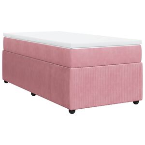 vidaXL Sommier &agrave; lattes de lit avec matelas Rose 100x200 cm Velours