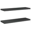 vidaXL &Eacute;tag&egrave;res murales 2 pcs 75x23,5x3 cm noir acier inoxydable