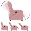 vidaXL Fauteuil de massage inclinable Rose Velours