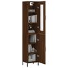 vidaXL Buffet haut Chêne marron 34,5x34x180 cm Bois d'ingénierie