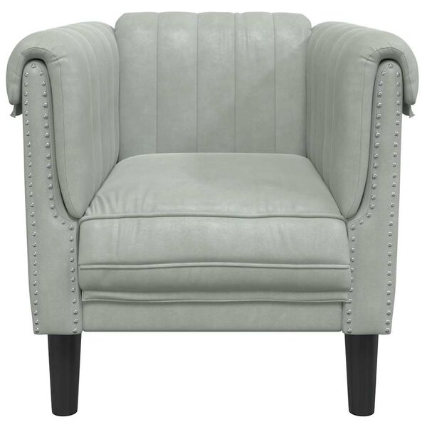 vidaXL Fauteuil gris clair Velours