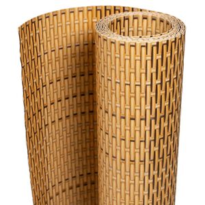 vidaXL Paravent de balcon marron clair 300x80 cm r&eacute;sine tress&eacute;e