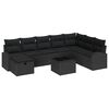 vidaXL Ensemble de canap&eacute; de jardin 9 pc Noir polyrotin