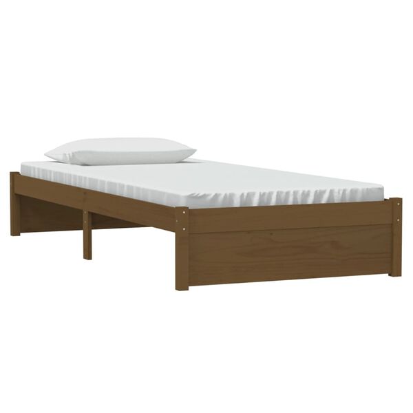 vidaXL Cadre de lit sans matelas marron miel bois massif 90x190 cm