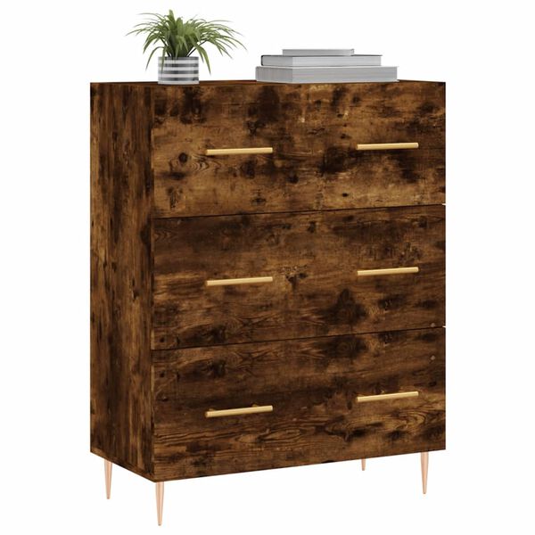 vidaXL Buffet chêne fumé 69,5x34x90 cm bois d'ingénierie