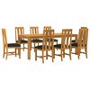 vidaXL Ensemble de salle &agrave; manger 9 pc Noir Bois de ch&ecirc;ne massif