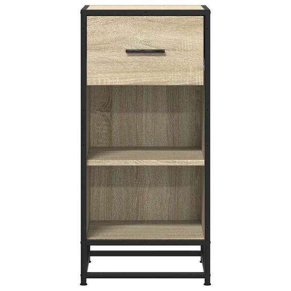 vidaXL Buffet ch&ecirc;ne sonoma 35,5x35x76 cm bois d'ing&eacute;nierie et m&eacute;tal