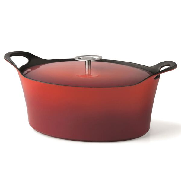 CUISINOX Casserole &eacute;maill&eacute;e en fonte 3,9 L 29 cm ovale Rouge