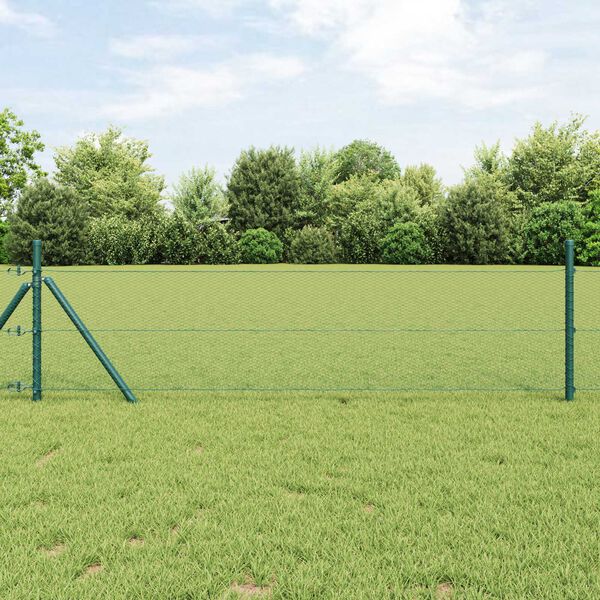 vidaXL Cl&ocirc;ture hexagonale Vert 0,5 x 100 m PVC