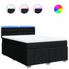 vidaXL Sommier &agrave; lattes de lit avec matelas Noir 140x200 cm Tissu