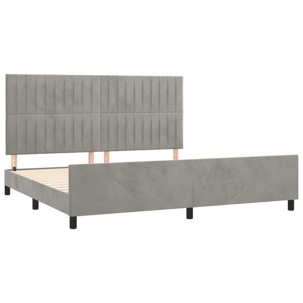 vidaXL Cadre de lit sans matelas gris clair 200x200 cm velours