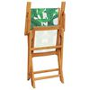vidaXL Chaises de jardin lot de 2 motif de feuilles acacia et tissu