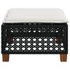 vidaXL Tabouret de jardin et coussin noir 63,5x56x32 cm r&eacute;sine tress&eacute;e