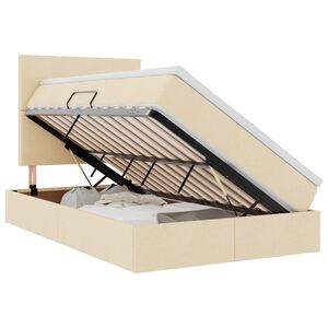 vidaXL Lit avec rangement et matelas Cr&egrave;me 120 x 200 cm Polyester