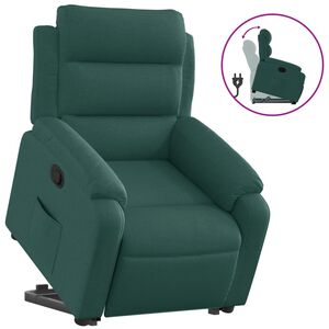vidaXL Fauteuil inclinable vert fonc&eacute; tissu