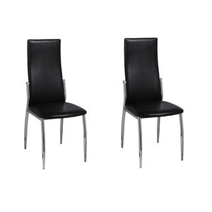 vidaXL Chaises &agrave; manger lot de 2 noir similicuir