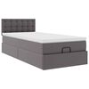 VidaXL Cadre de lit ottoman avec matelas gris 80x200 cm similicuir