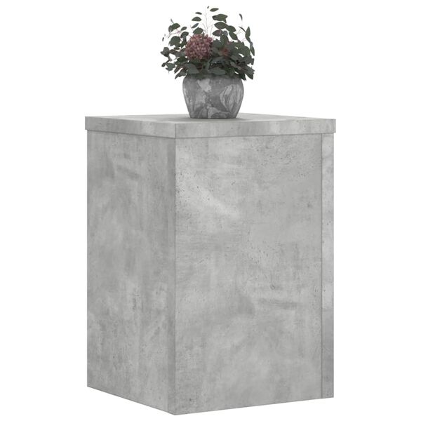 vidaXL Supports pour plantes 2 pcs gris béton bois d'ingénierie