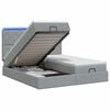 vidaXL Lit coffre avec matelas et LED Gris clair 160 x 200 cm Tissu