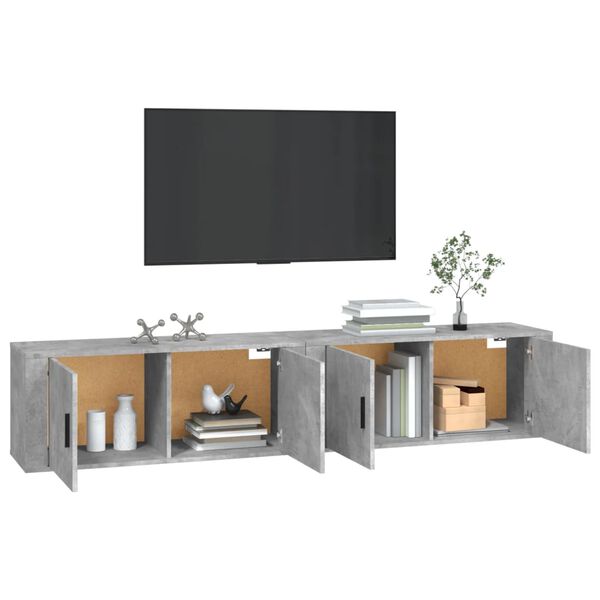 vidaXL Meubles TV muraux 2 pcs gris b&eacute;ton 100x34,5x40 cm