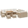 vidaXL Ensemble de canap&eacute; de jardin 14 pcs Beige polyrotin