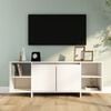 vidaXL Meuble TV blanc 130x35x50 cm bois d'ing&eacute;nierie
