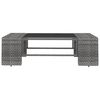 vidaXL Salon de jardin 11 pcs avec coussins Gris R&eacute;sine tress&eacute;e