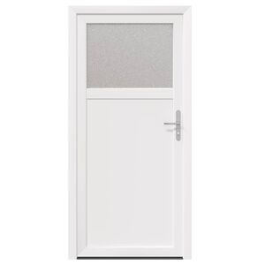 vidaXL Porte d'entr&eacute;e lat&eacute;rale 88 x 198 cm PVC Blanc