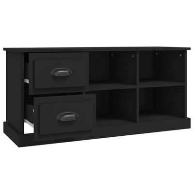 vidaXL Meuble TV noir 102x35,5x47,5 cm bois d'ingénierie