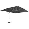 vidaXL Parasol de jardin déporté avec mât en aluminium 4 x 3 m Noir