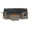 vidaXL Salon de jardin 5 pcs avec coussins gris r&eacute;sine tress&eacute;e