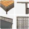 vidaXL Ensemble de salle &agrave; manger pour jardin 5 pcs Gris Poly rotin
